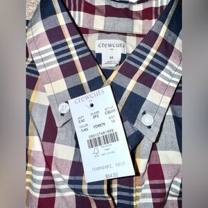 Crewcuts Boy’s Checkered Shirt - Navy, Yellow, Burgundy